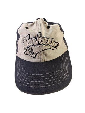 New York Yankees '47 Twins Distressed Strapback Baseball Hat Cap Blue / White